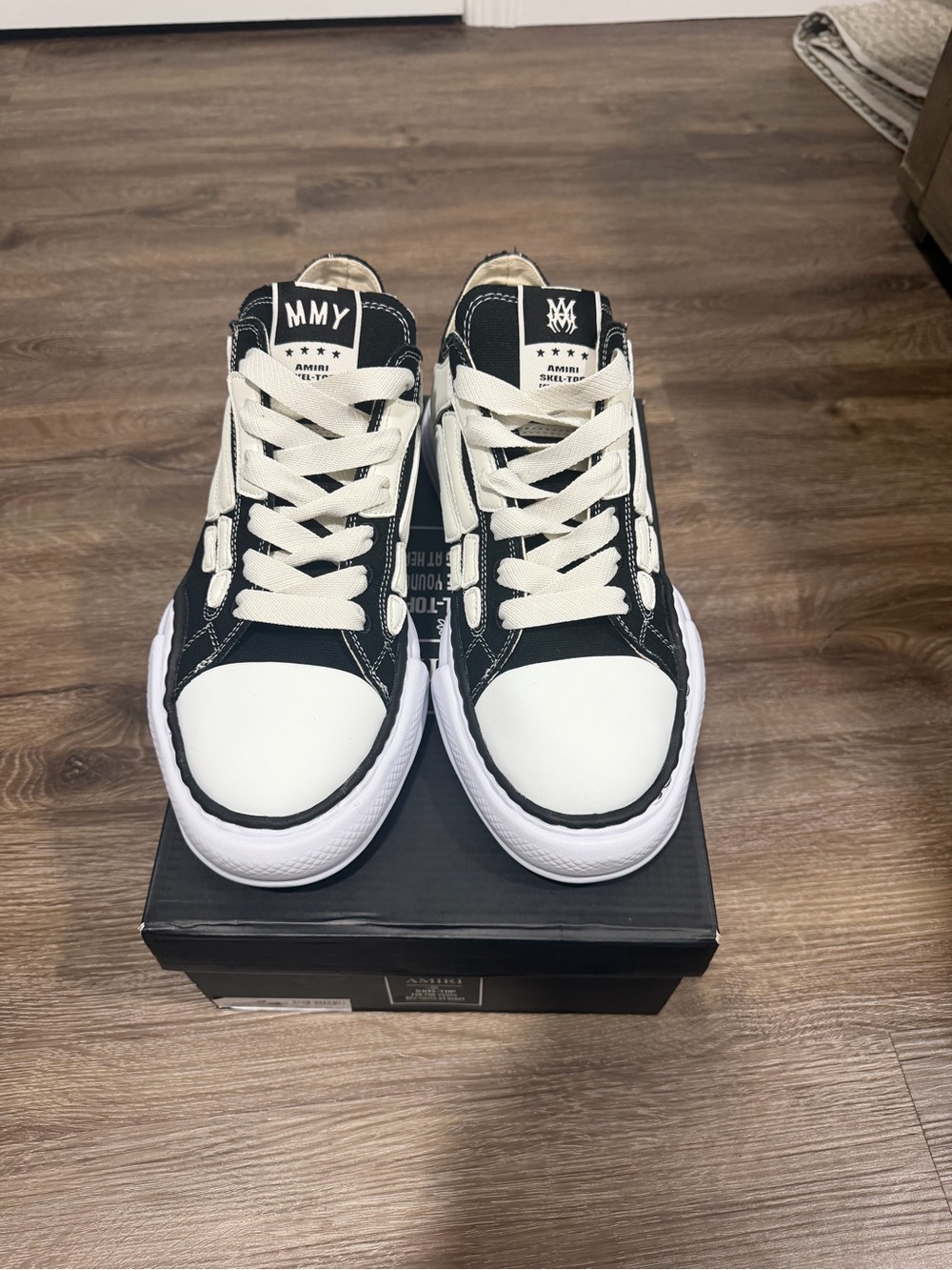 Miharayasuhiro Black and White Low-Top Sneakers for Men